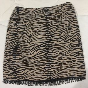 Leopard print skirt with bead trim